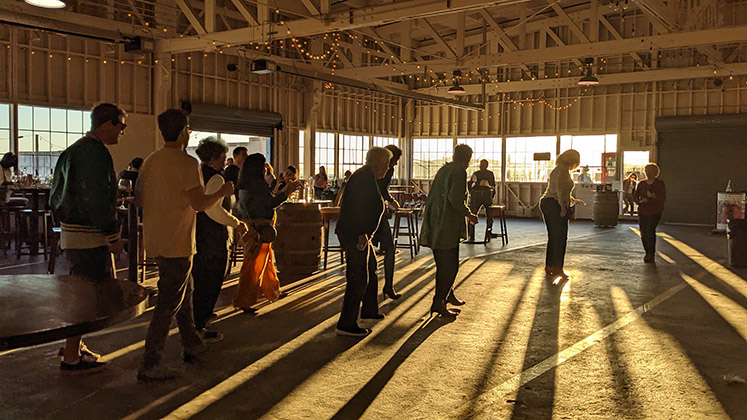 line dancers in sun and shadows